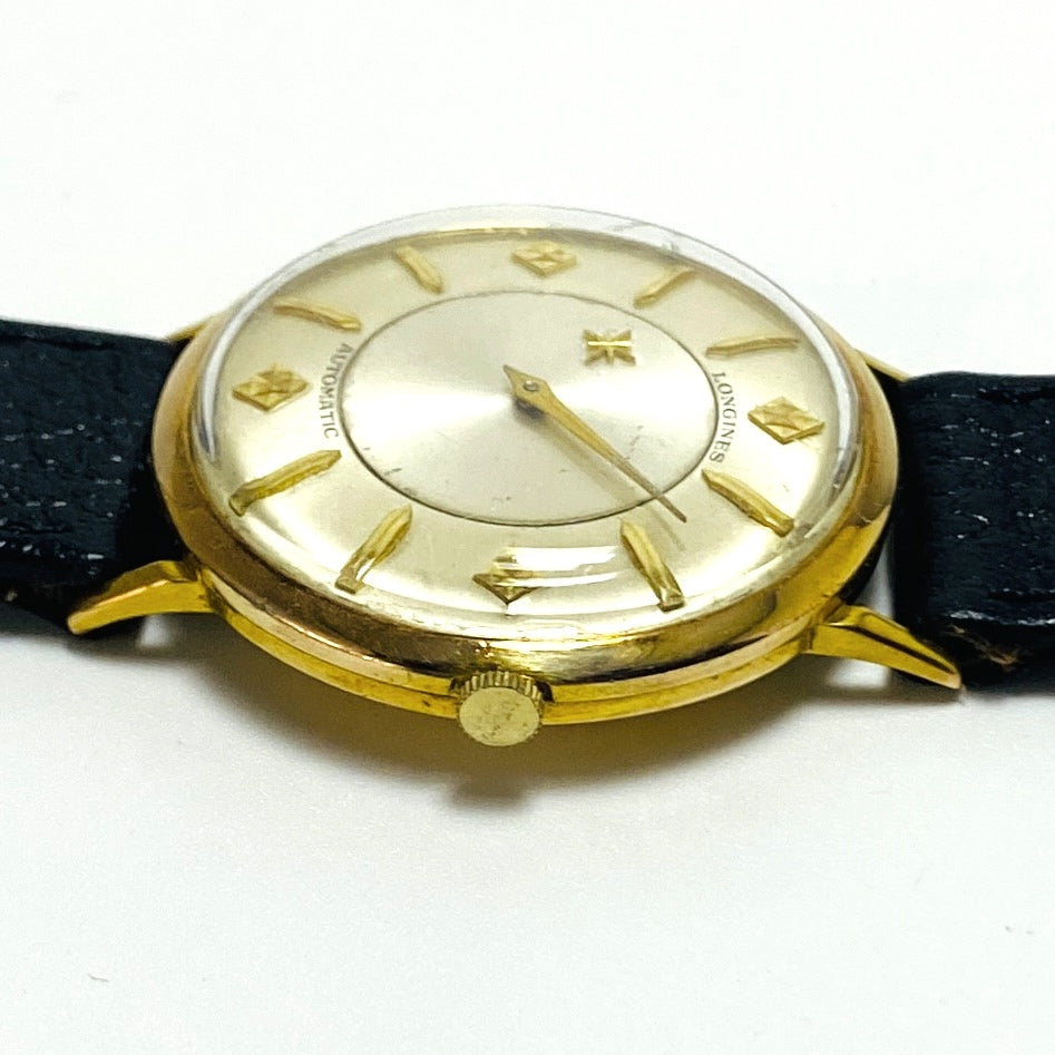 Mystery Dial Longines Automatic 1950s 10kGF Men's Women's Vintage Analog Watch Good Condition