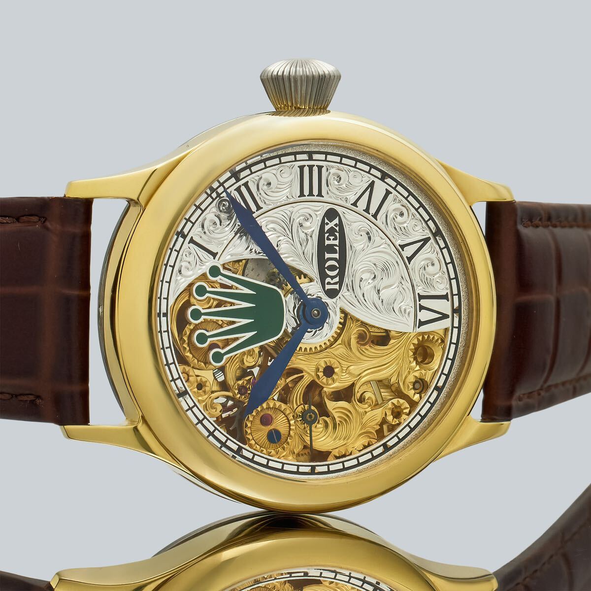Marriage Watch Rolex 40mm Men's Wristwatch Arranged As A Pocket Watch, Manual Winding Skeleton