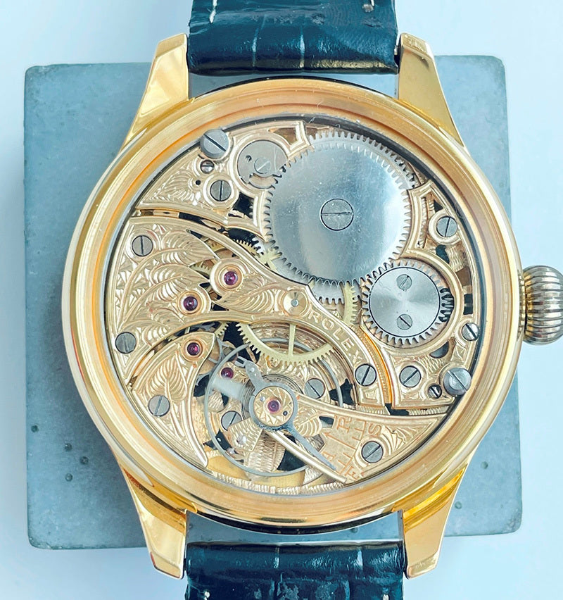 1940s Rolex Pocket Watch Movement Custom Watch Heart Leaf Dial Wristwatch