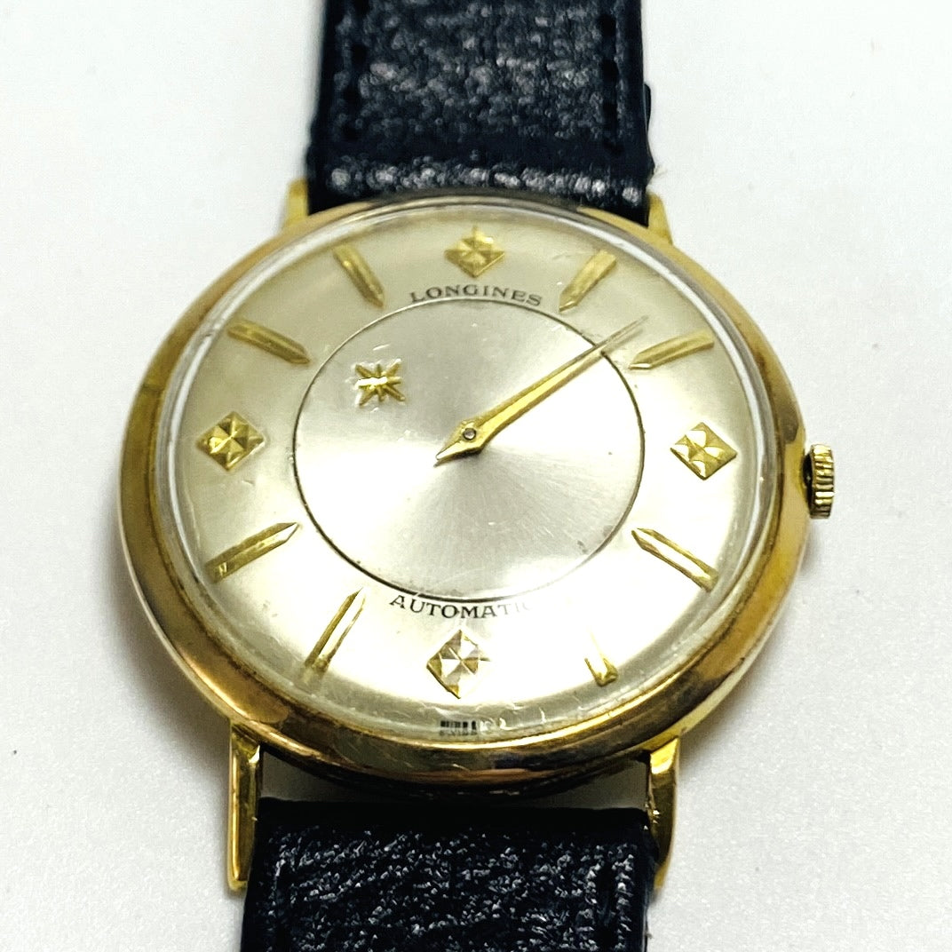 Mystery Dial Longines Automatic 1950s 10kGF Men's Women's Vintage Analog Watch Good Condition