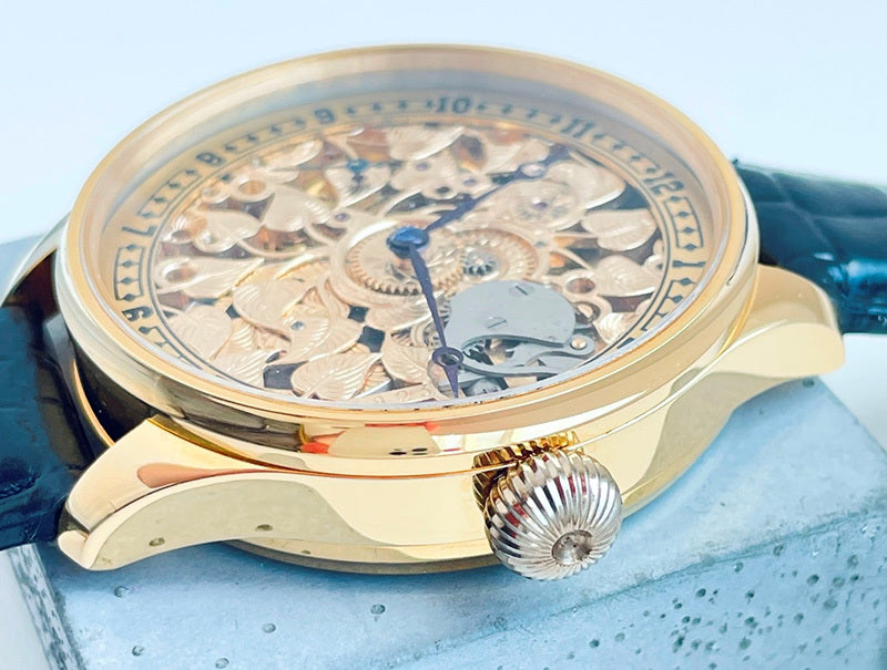 1940s Rolex Pocket Watch Movement Custom Watch Heart Leaf Dial Wristwatch