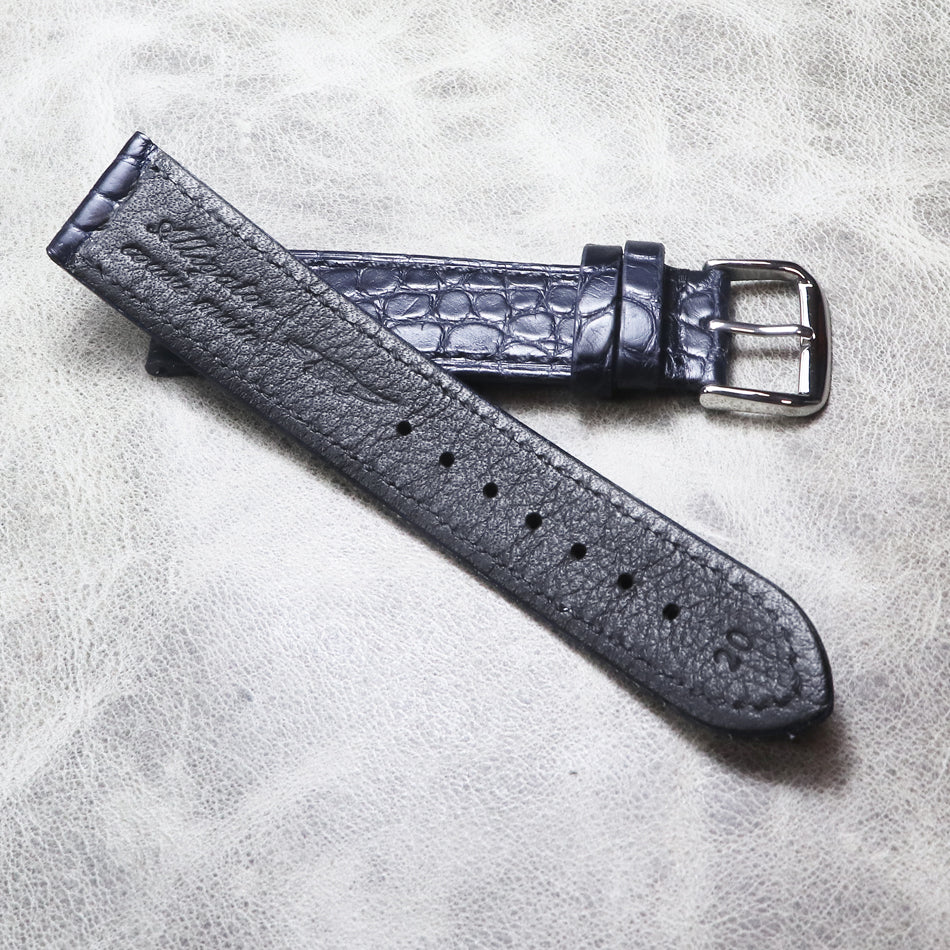 Black Color American Alligator Leather Strap 16mm 18mm 20mm 22mm Genuine Leather Strap Bracelet