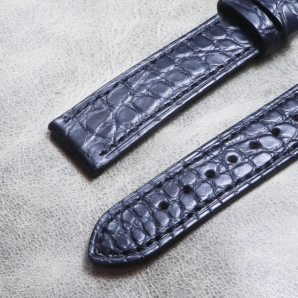 Black Color American Alligator Leather Strap 16mm 18mm 20mm 22mm Genuine Leather Strap Bracelet