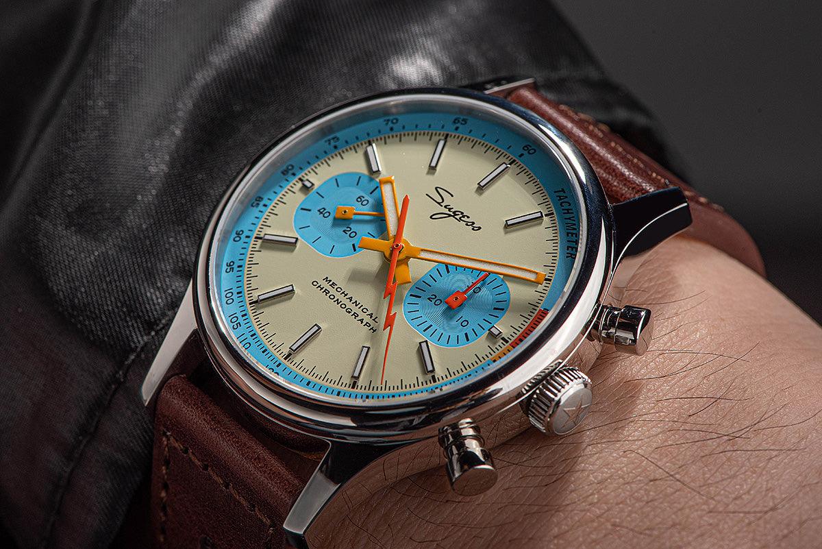 Sugess Mechanical Men's Watch 21 Gem Upgraded Seagull Gooseneck Movement Lightning Men's Watch 1901 Waterproof - Murphy Johnson Watches Co.