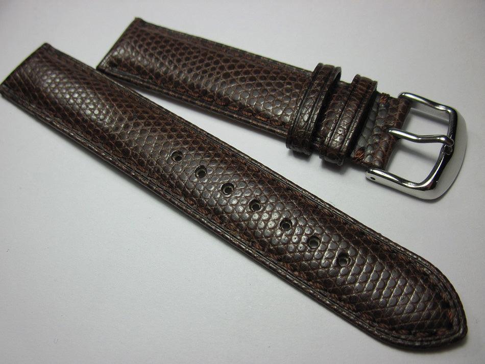 22mm Genuine Lizard Leather Strap Brown Men's Watch Mechanical Watch Genuine Leather - Murphy Johnson Watches Co.