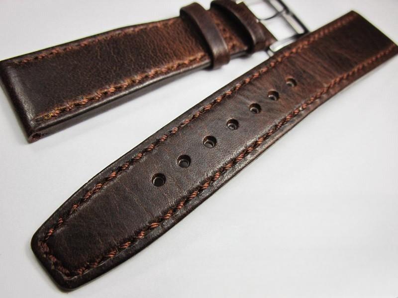 Leather Watch Strap 22mm 21mm 20mm Brown Leather and Brown Stitches Black Bay 58 Bronze Red Blue Flieger B Uhr Pilot Watch Gt2 Square Leather Strap