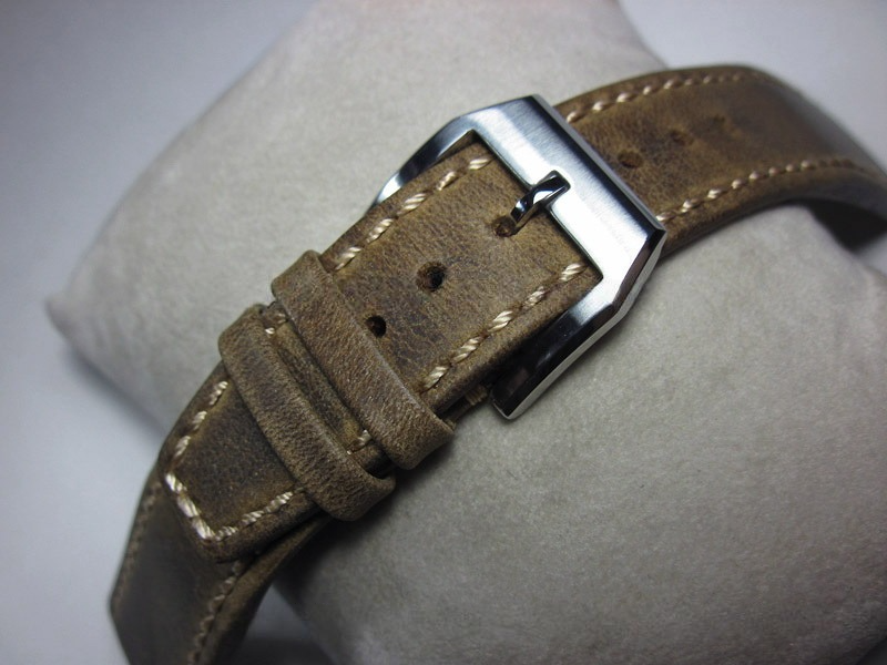 Leather Watch Strap 22mm 21mm 20mm Light Brown Leather and White Stitches Black Bay 58 Bronze Red Blue Flieger B Uhr Pilot Watch Leather Cowhide Strap
