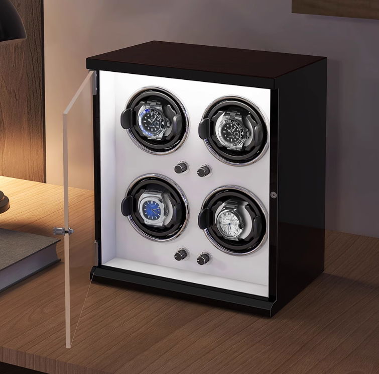 Automatic Mechanical Watch Winder Box for 4 Watch Vertical