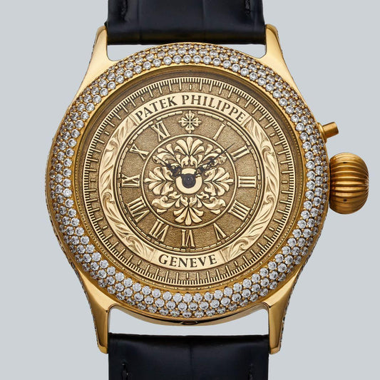 Antique / Marriage watch / 40mm men's watch arranged from Patek Philippe pocket watch / 1913 / half year warranty / manual winding / skeleton - Murphy Johnson Watches Co.