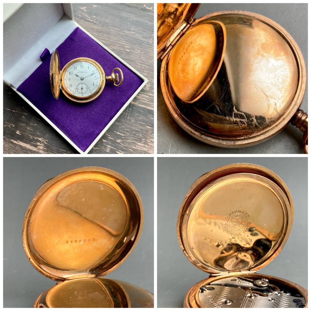 Antique Pocket Watch N.robert Manual 1890s 41mm Vintage Hunter Case Gold - Murphy Johnson Watches Co.