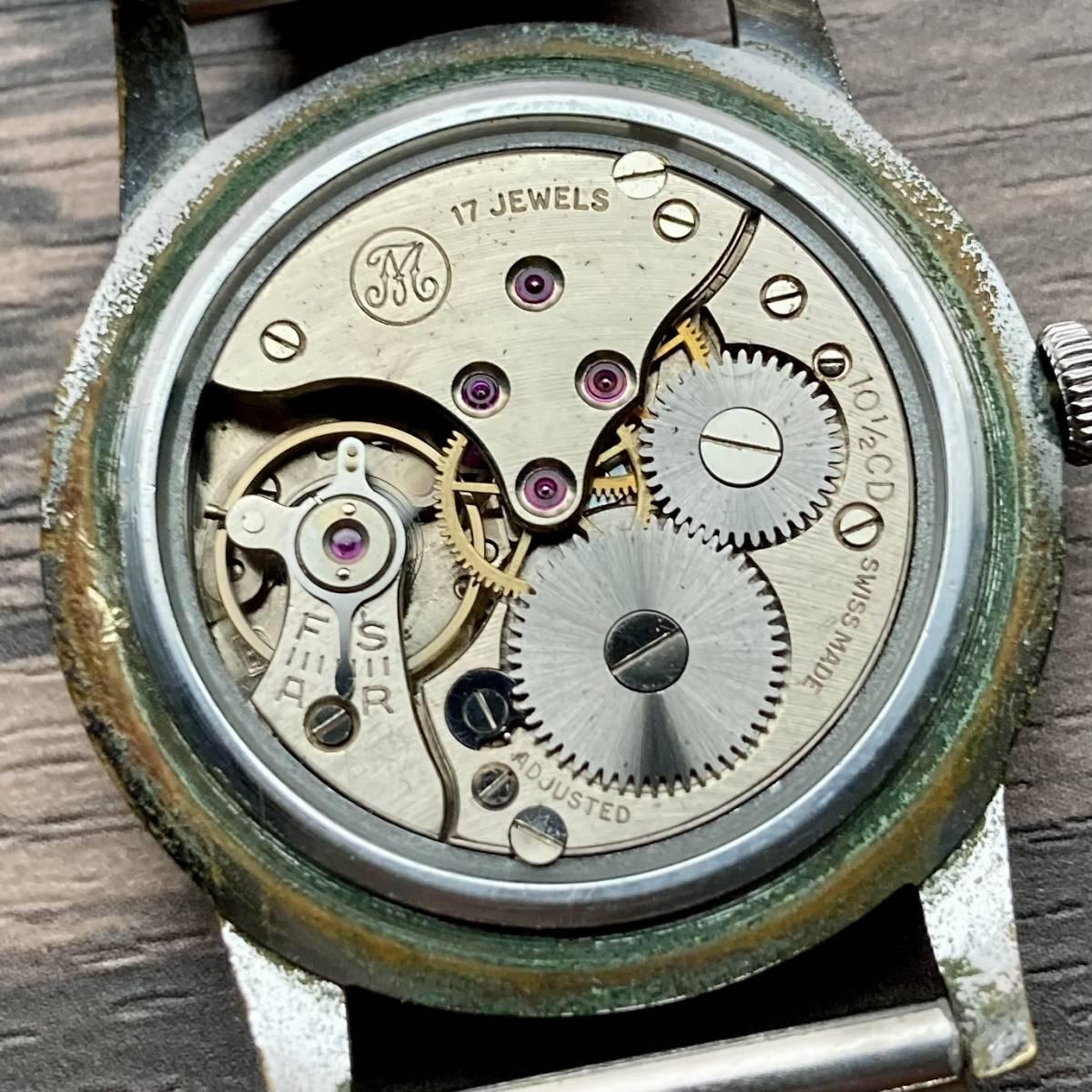 Antique Wristwatch Moeris Manual Men's 32mm Vintage Watch Men Round Silver - Murphy Johnson Watches Co.