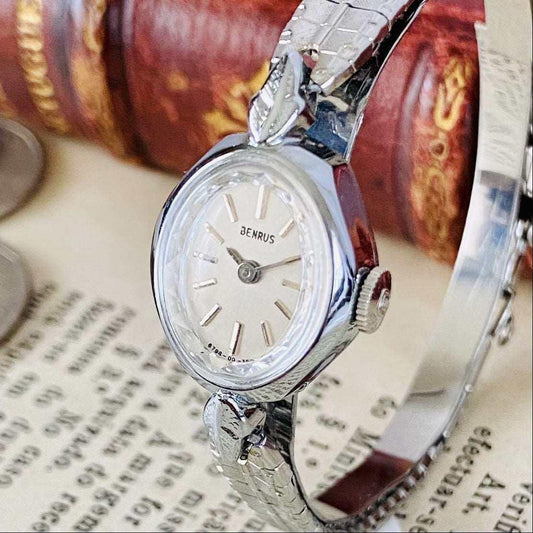 Benrus Wristwatch Manual Wind Ladies Vintage Bracelet - Murphy Johnson Watches Co.