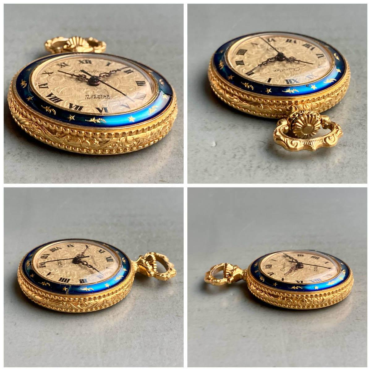 Chandler Pocket Watch Antique Gold 31mm Vintage Floral - Murphy Johnson Watches Co.