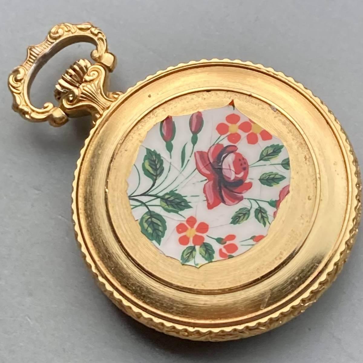 Chandler Pocket Watch Antique Gold 31mm Vintage Floral - Murphy Johnson Watches Co.