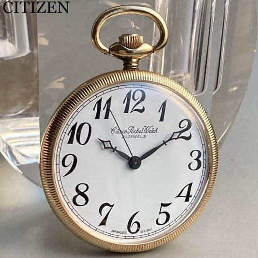 Citizen Pocket Watch Antique Manual Gold 40mm Vintage - Murphy Johnson Watches Co.