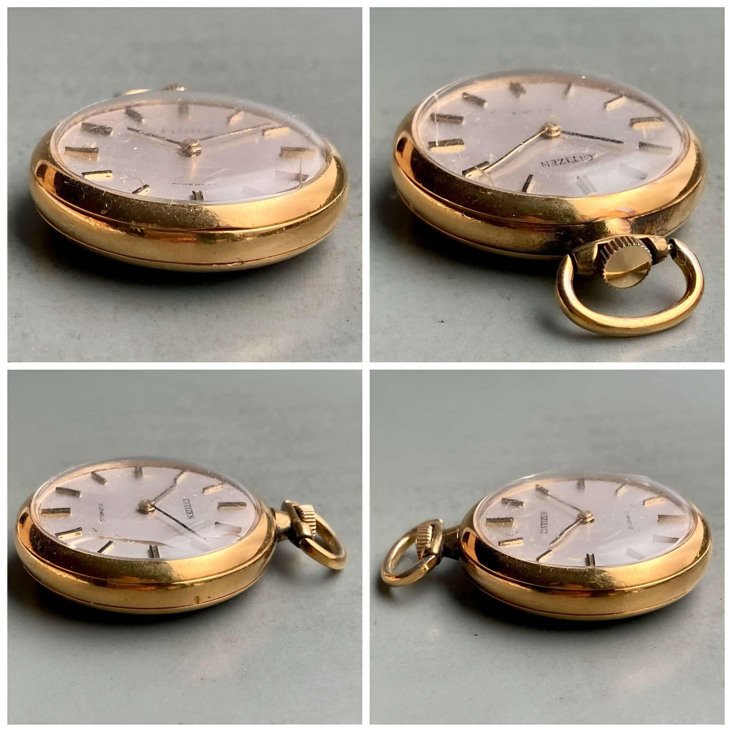 Citizen Pocket Watch Manual Antique Gold 28mm Vintage - Murphy Johnson Watches Co.