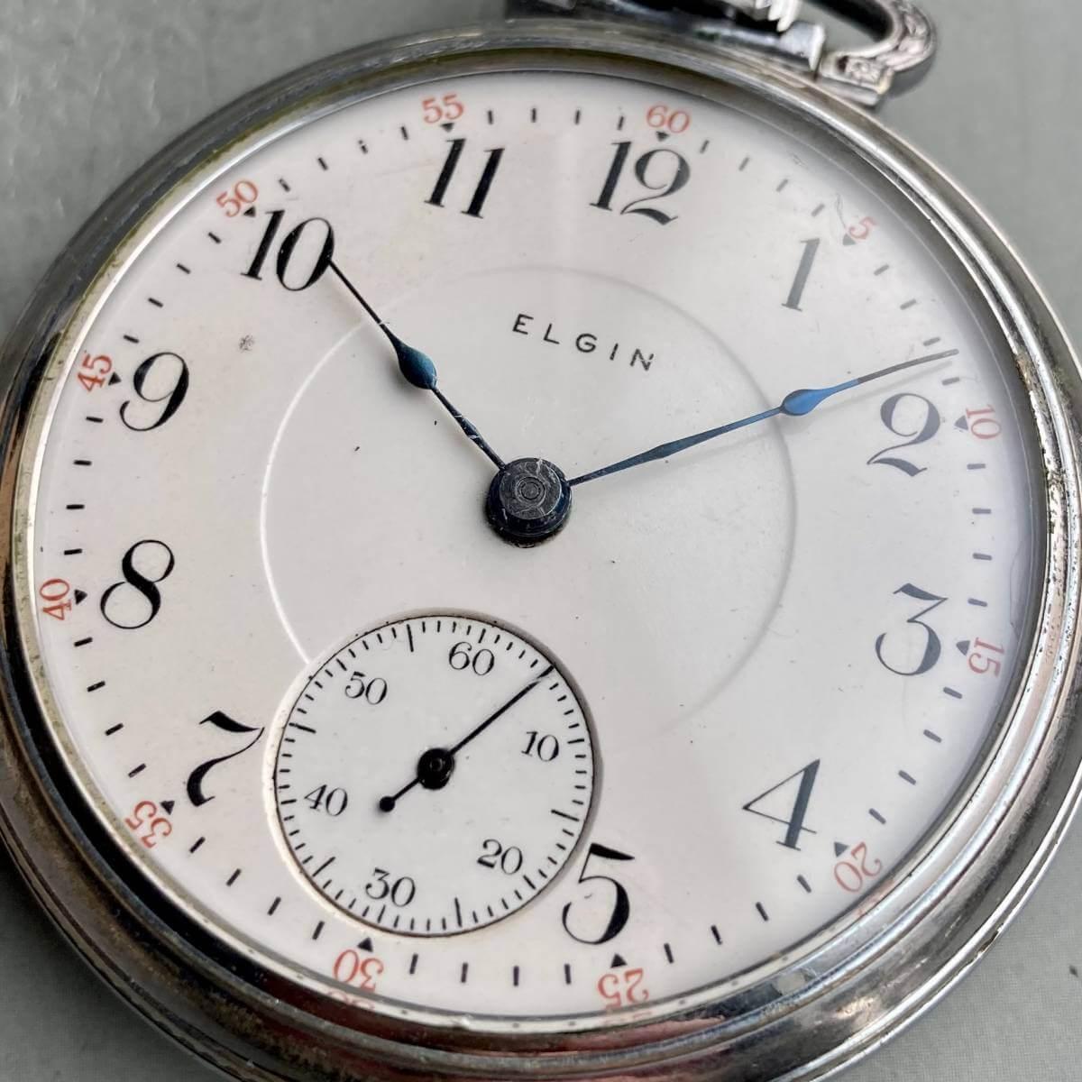 Elgin Pocket Watch 1950s Antique Manual 53mm Vintage - Murphy Johnson Watches Co.