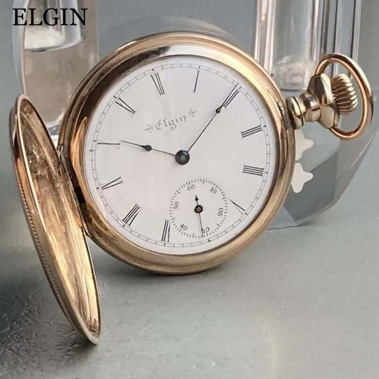 Elgin Pocket Watch Antique 1900s Manual 39mm Vintage - Murphy Johnson Watches Co.