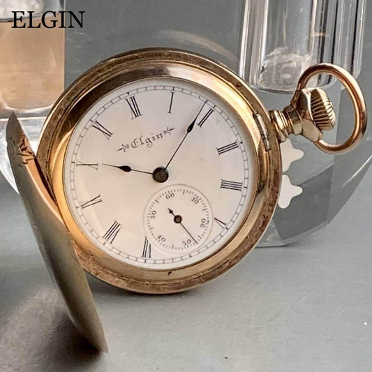 Elgin Pocket Watch Antique 1901 35mm Vintage Hunter Case - Murphy Johnson Watches Co.