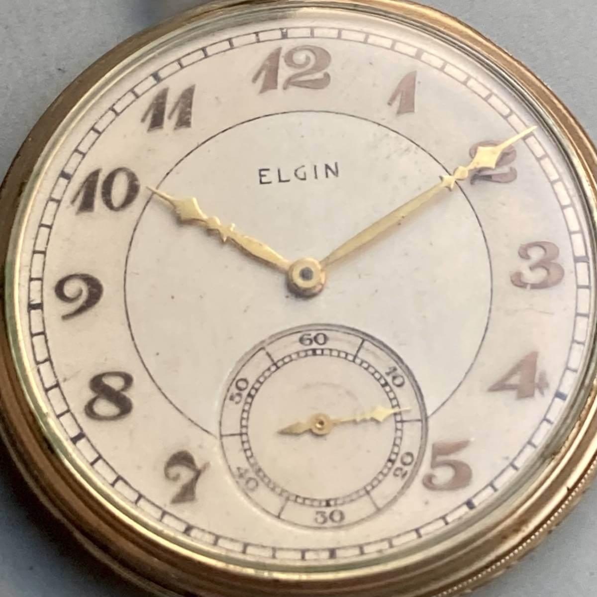 Elgin Pocket Watch Antique Manual Open Face 44mm Vintage - Murphy Johnson Watches Co.