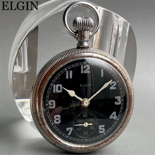 Elgin Pocket Watch Military 1924 Antique Manual 50mm - Murphy Johnson Watches Co.