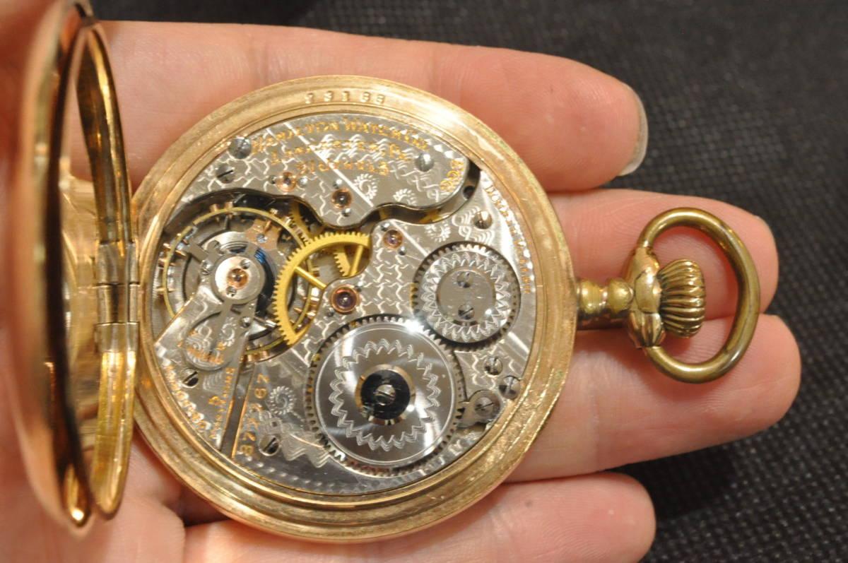 [Grade: 993] Hamilton Rare Hunter Case Pocket Watch Antique Manual Winding Mechanical 21 Stone 18 Size 1910 - Murphy Johnson Watches Co.