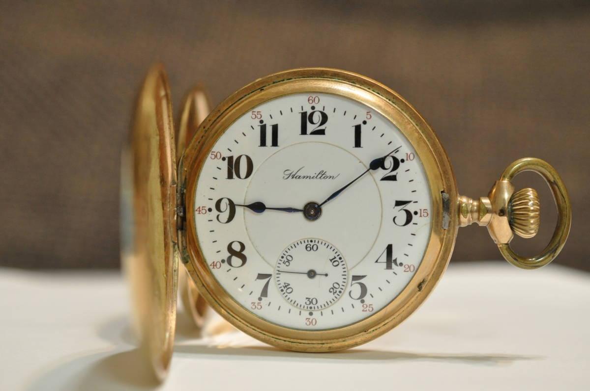 [Grade: 993] Hamilton Rare Hunter Case Pocket Watch Antique Manual Winding Mechanical 21 Stone 18 Size 1910 - Murphy Johnson Watches Co.
