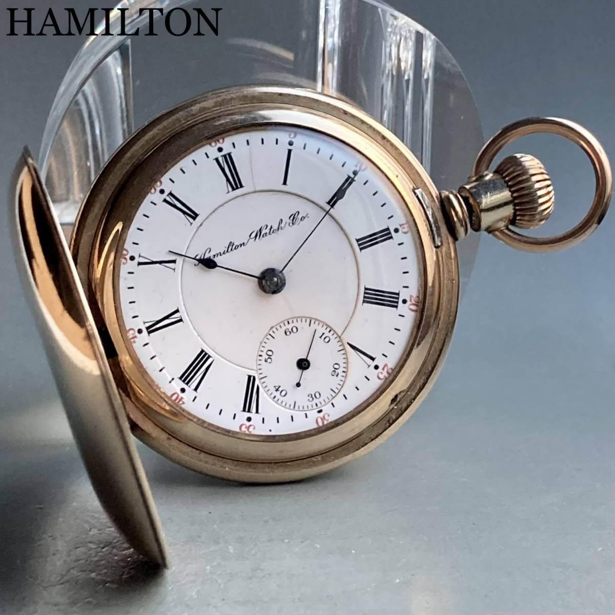 Hamilton Pocket Watch Antique 1905 Manual Gold Case 55mm - Murphy Johnson Watches Co.