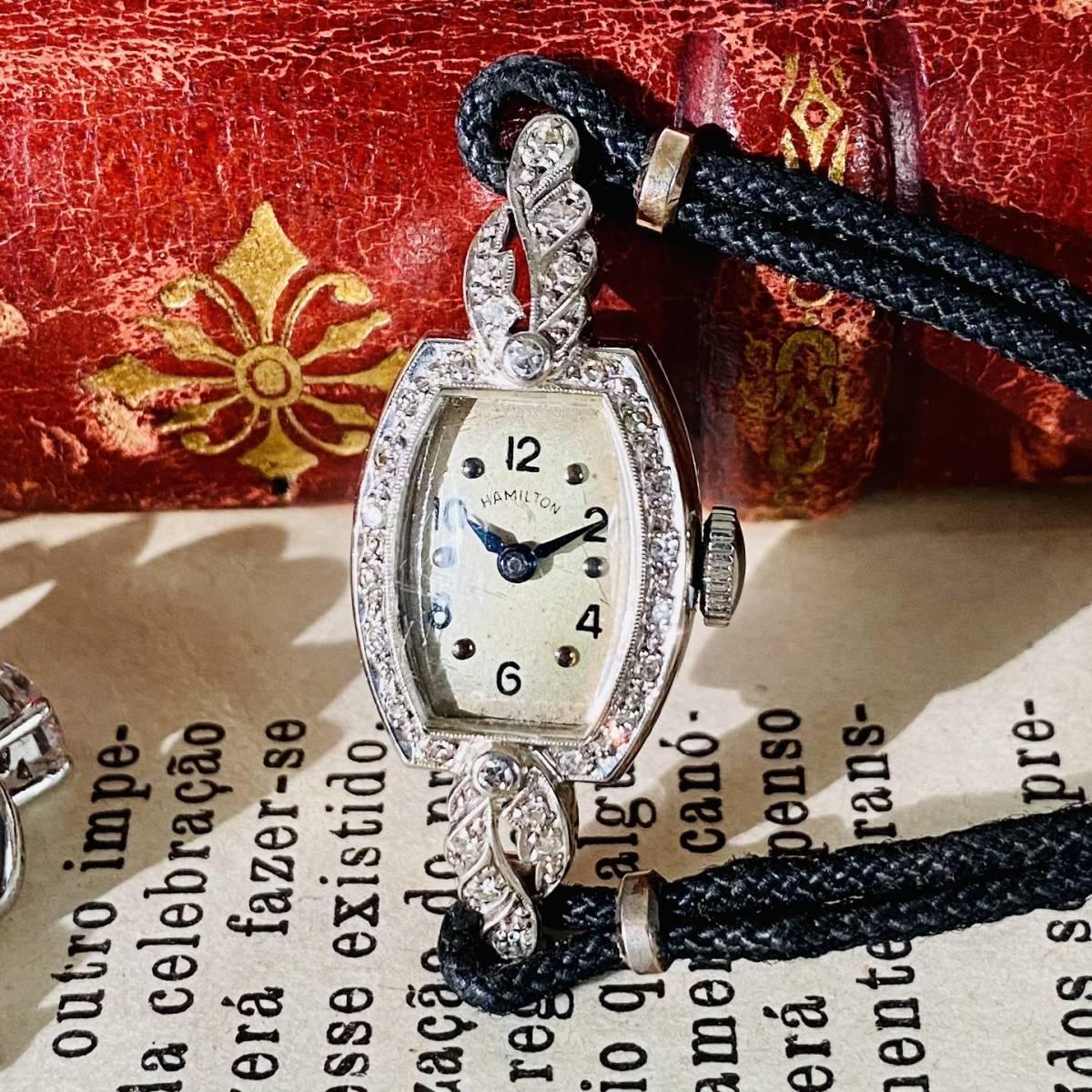 Hamilton Watch Luxury 16 Diamonds 14k 1950s Gold Vintage - Murphy Johnson Watches Co.