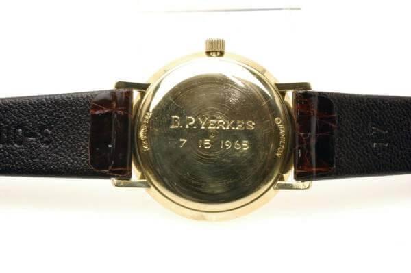 Hamilton Wristwatch Thinline 14k Gold Mint Condition 1960 - Murphy Johnson Watches Co.