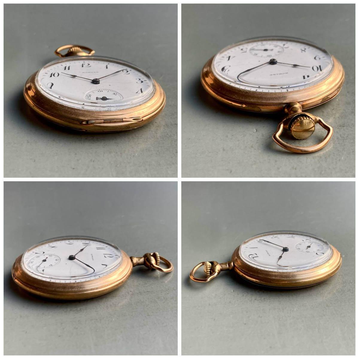 Howard Pocket Watch Antique Manual Gold Case 48mm Vintage Open Face - Murphy Johnson Watches Co.