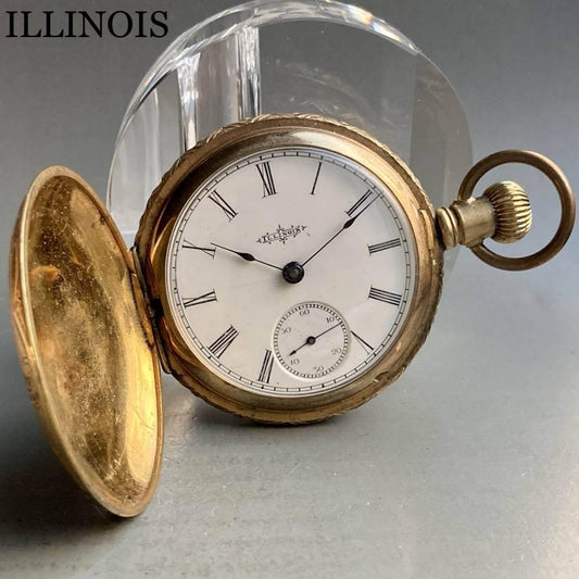 Illinois Pocket Watch Antique 1893 Manual 54mm Vintage Hunter Case - Murphy Johnson Watches Co.