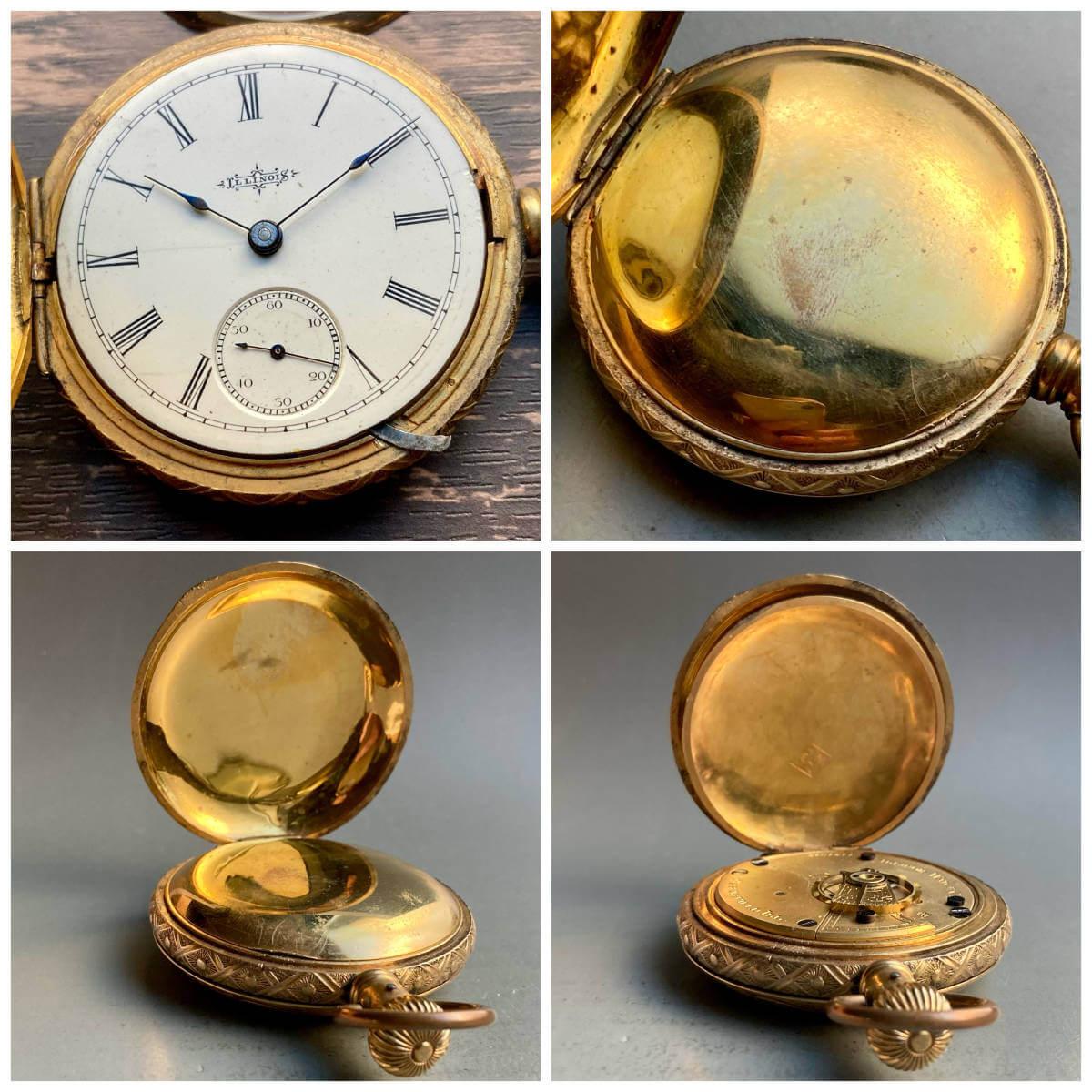 Illinois Pocket Watch Antique 1893 Manual 54mm Vintage Hunter Case - Murphy Johnson Watches Co.