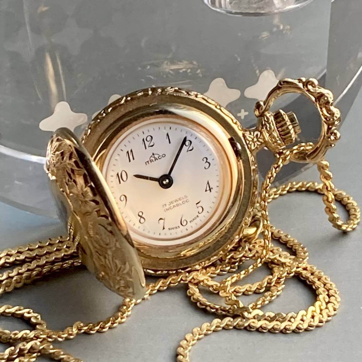 Itraco Pocket Watch Pendant Watch with Chain Antique 22mm - Murphy Johnson Watches Co.