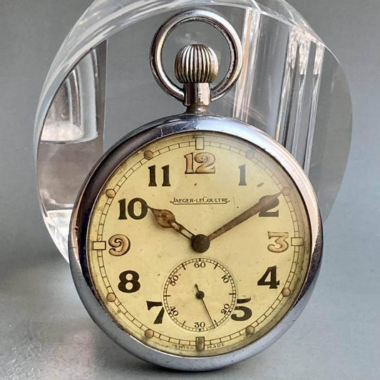 Jaeger-Lecoultre Pocket Watch Military 1943 Manual 51mm Vintage Antique - Murphy Johnson Watches Co.