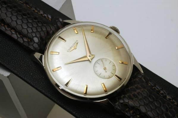 Longines Manual Winding Watch Steel Case Silver 1950s - Murphy Johnson Watches Co.