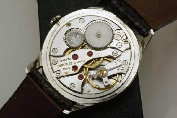 Longines Manual Winding Watch Steel Case Silver 1950s - Murphy Johnson Watches Co.