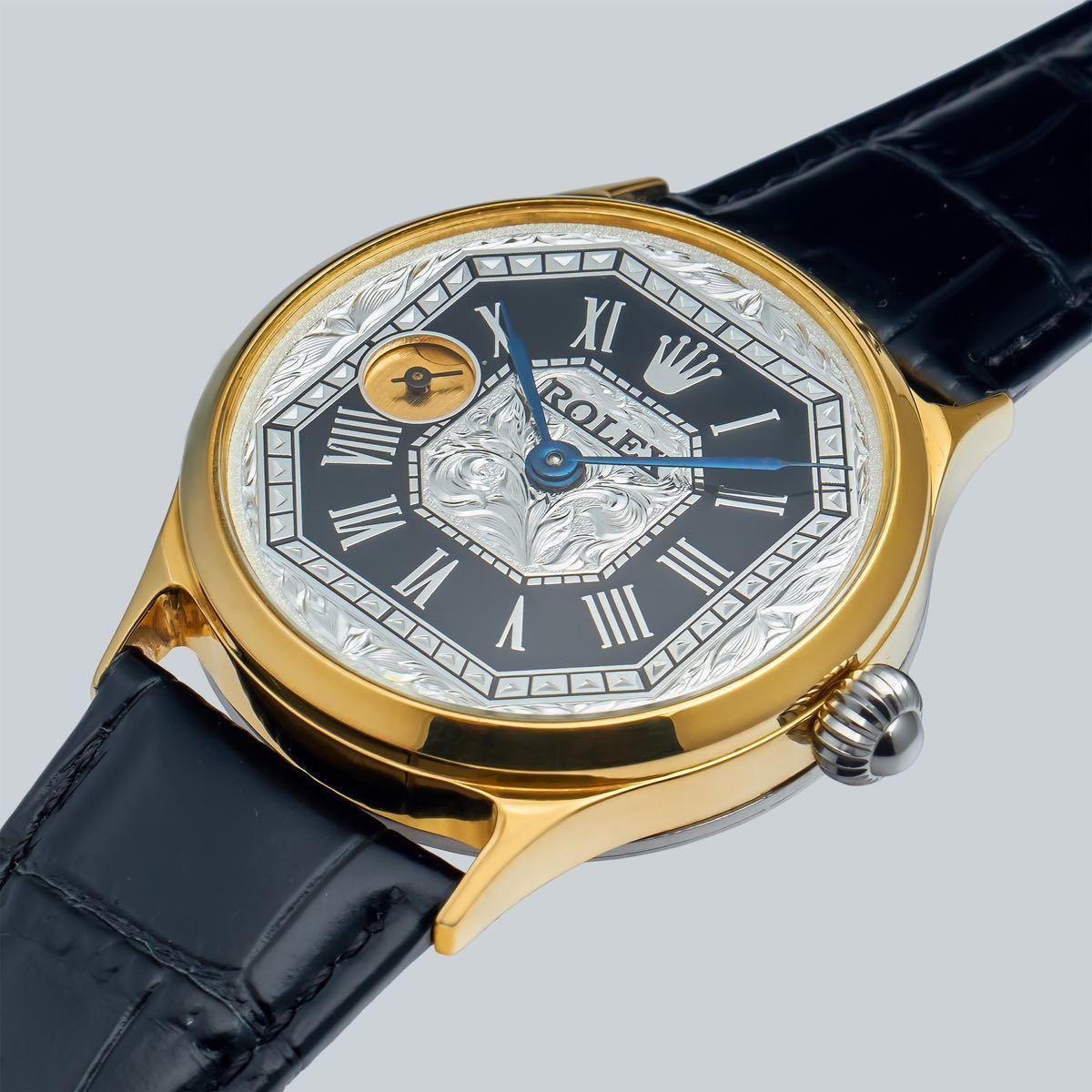 Marriage watch ROLEX 42mm men's wristwatch arranged as a pocket watch, manual winding skeleton - Murphy Johnson Watches Co.