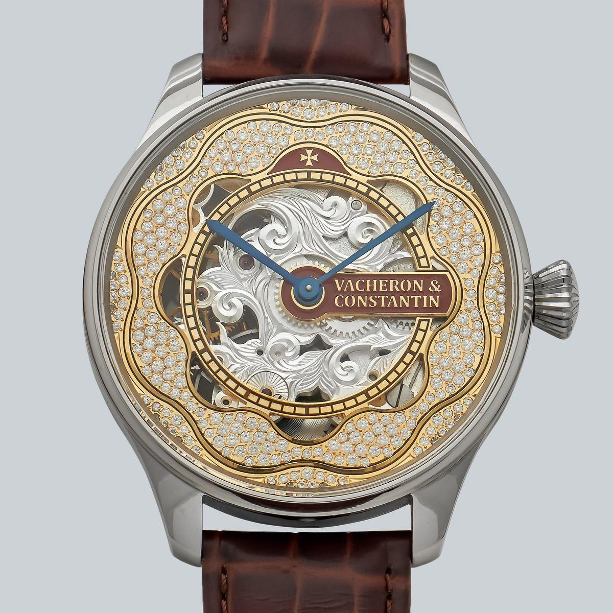 Marriage watch VACHERON & CONSTANTIN 48mm men's watch with a pocket watch half year warranty Manual winding skeleton - Murphy Johnson Watches Co.