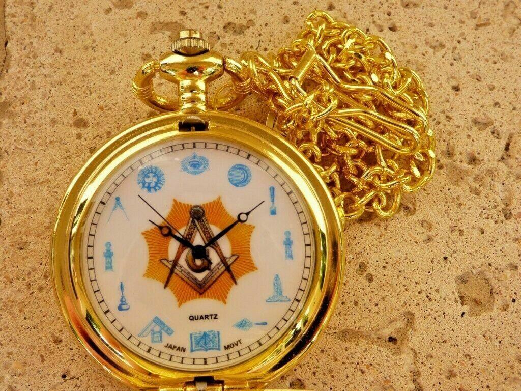 Masonic Pocket Watch Freemason Symbol Compasses Mason - Murphy Johnson Watches Co.