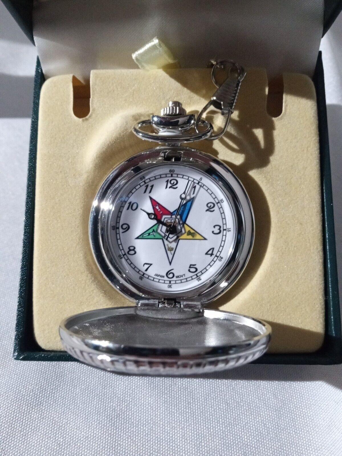 Masonic Pocket Watch Mason with Chain in Silver Square - Murphy Johnson Watches Co.