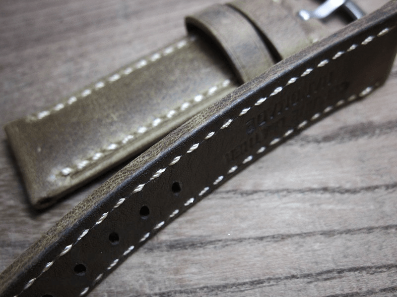 Men's Handmade Crazy Horse Leather Light Grey Watch Strap Handmade Thick First-layer Leather Pure Handmade 20mm Cowhide - Murphy Johnson Watches Co.