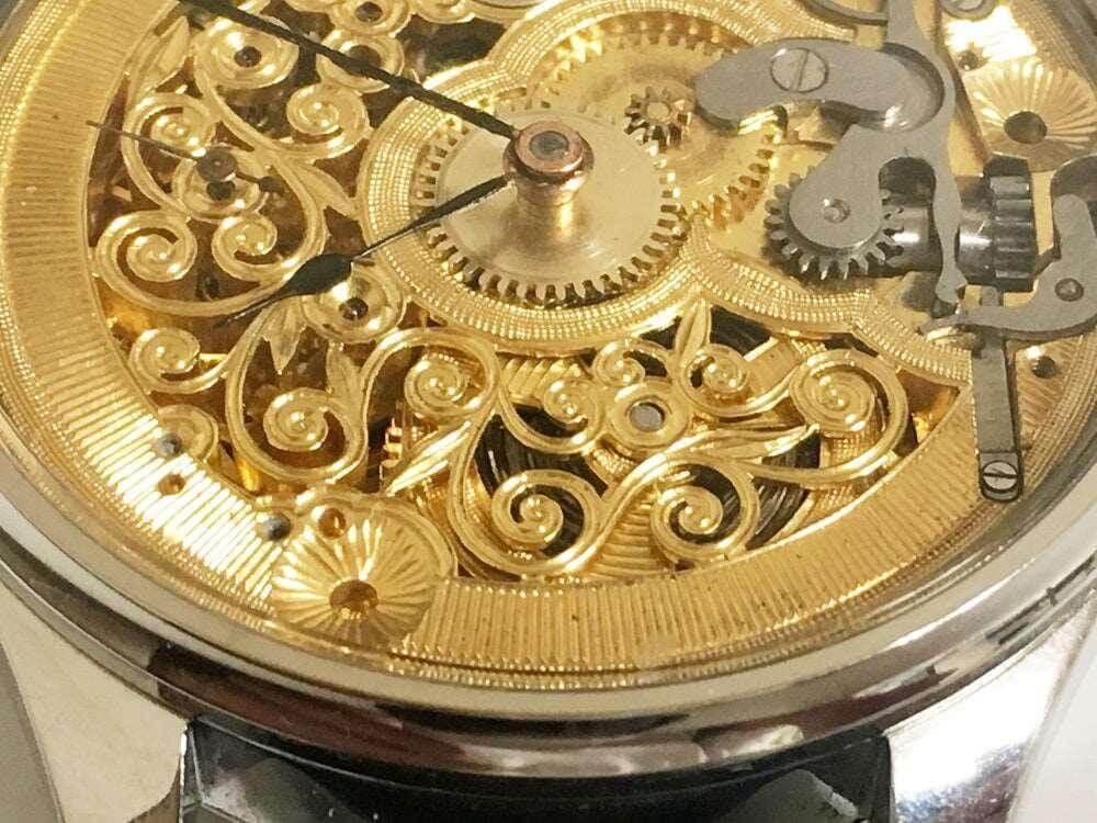 Omega Pocket Watch Convereted Wristwatch Skeleton 1905 - Murphy Johnson Watches Co.