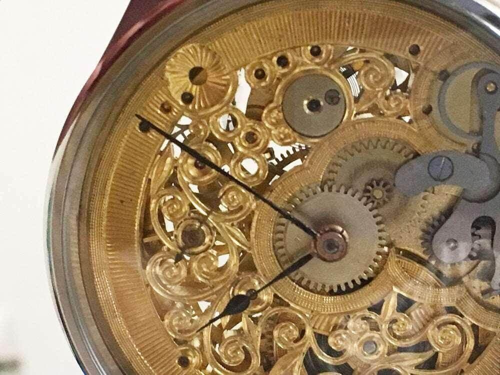 Omega Pocket Watch Convereted Wristwatch Skeleton 1905 - Murphy Johnson Watches Co.