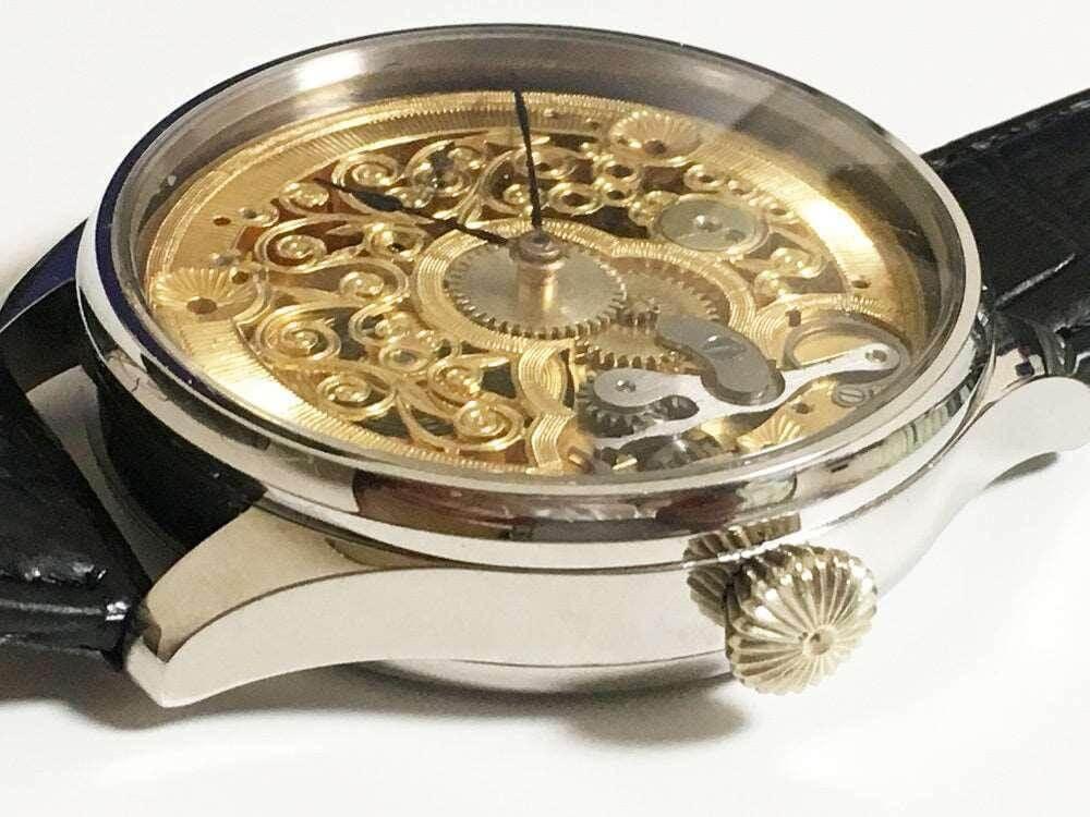 Omega Pocket Watch Convereted Wristwatch Skeleton 1905 - Murphy Johnson Watches Co.