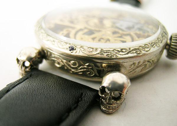 Omega Pocket Watch Freemason Sterling Silver Recase Watch Skeletons Illuminati - Murphy Johnson Watches Co.