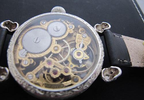 Omega Pocket Watch Freemason Sterling Silver Recase Watch Skeletons Illuminati - Murphy Johnson Watches Co.