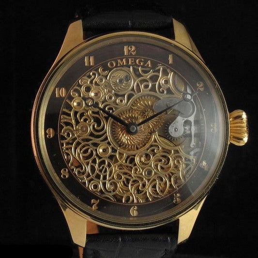 Omega Pocket Watch Movement Custom Watch Skeleton 1920s - Murphy Johnson Watches Co.