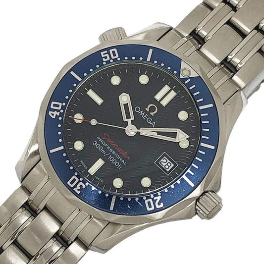 Omega Seamaster 300m 2223.80 Blue Stainless Steel Watch Men's Used - Murphy Johnson Watches Co.