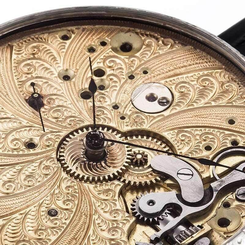 Omega Wristwatch Spiral Engraving Recased Pocket Watch - Murphy Johnson Watches Co.